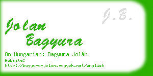 jolan bagyura business card